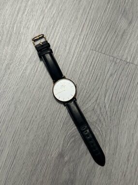 Daniel Wellington Classic Black Leather Watch with White Dial